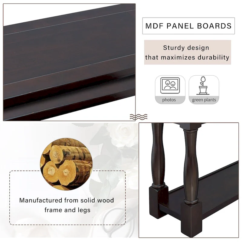 Merax 64 Long Extra-thick Console Table with Drawers and Shelf