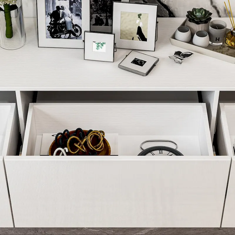 63 TV Stand Hanging TV Consoles Wall TV Cabinet with LED Entertain