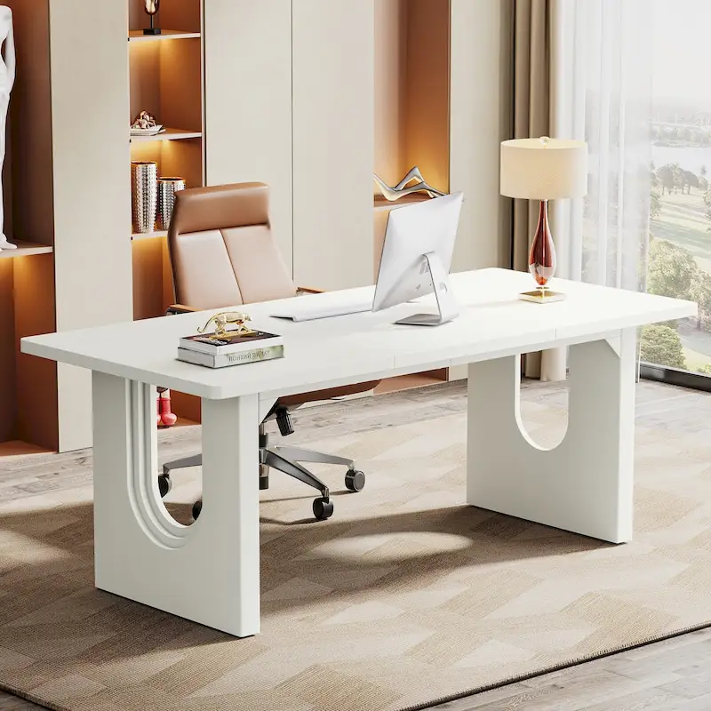 Modern Office Executive Desk, 70.9 Large Computer Desk Conference Table for Meeting