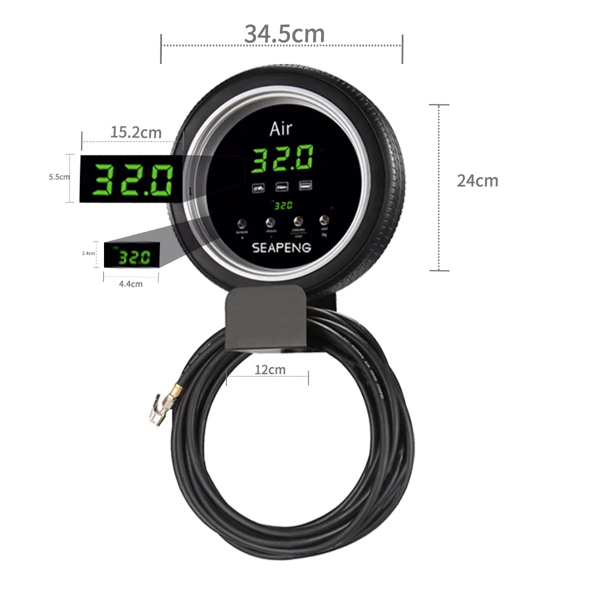 SEAPENG DP-Q02 Professional Automatic Tire Inflator for cars, trucks, RVs and garages