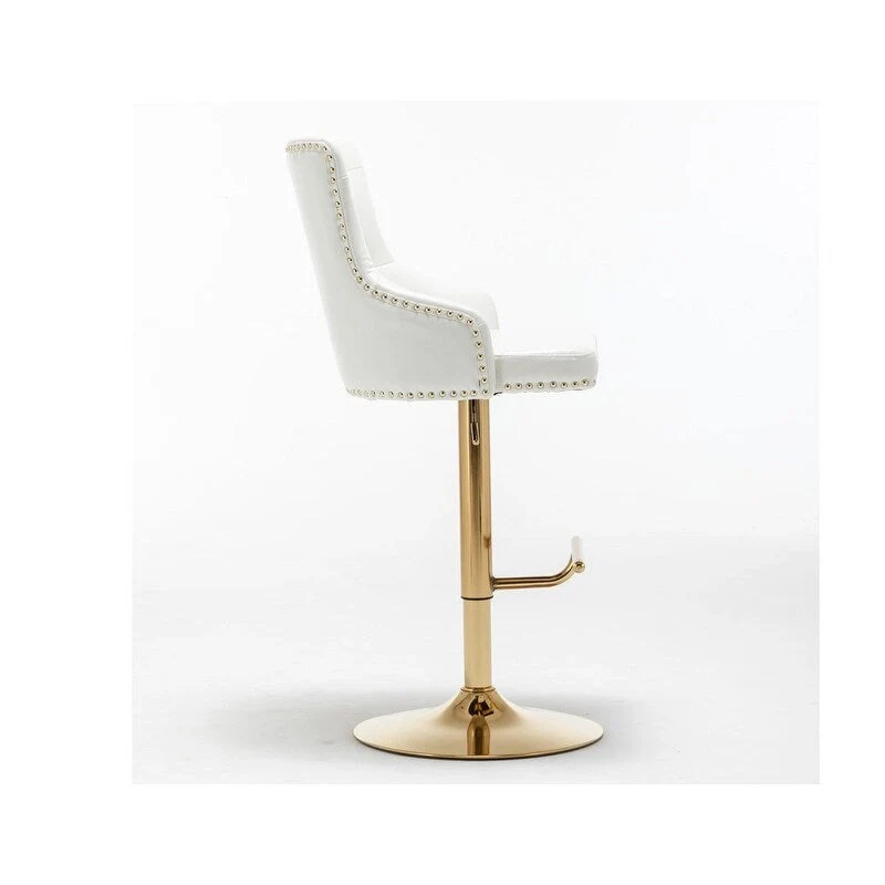 Best Master Furniture Adjustable Swivel Bar Stools with Gold Base (Set of 2)