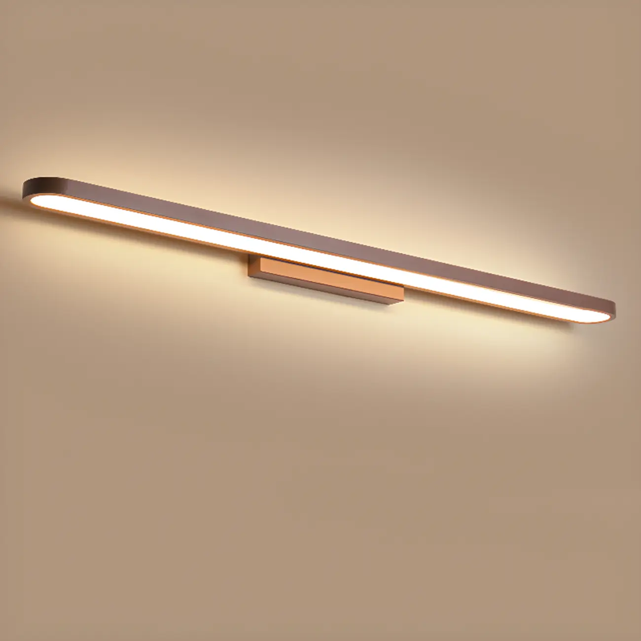 Modern Coffee Straight LED Bathroom Vanity Light in Hardwired