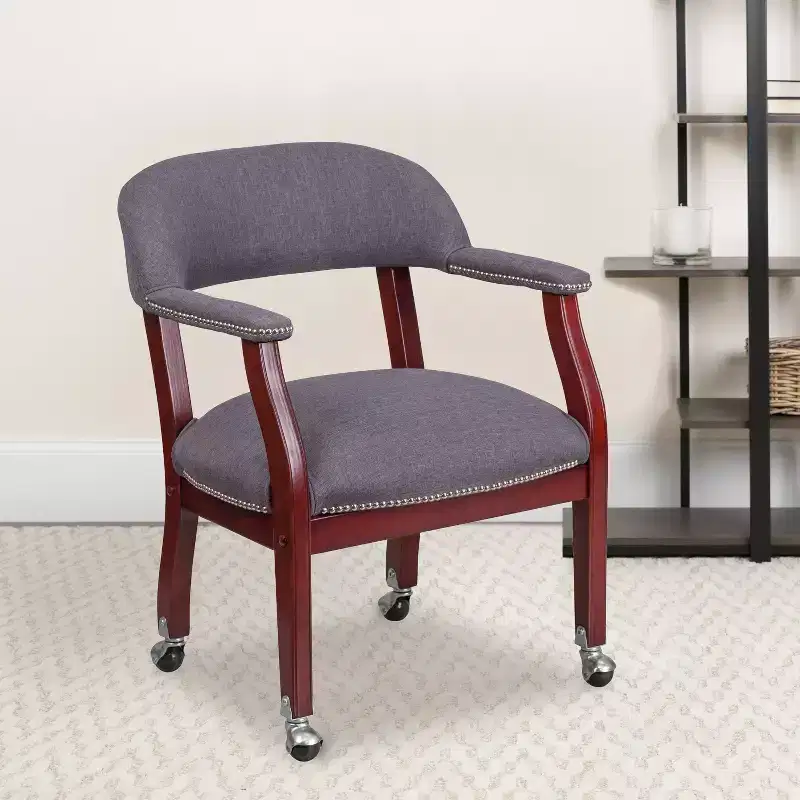 Emma and Oliver Conference Chair with Accent Nail Trim and Casters