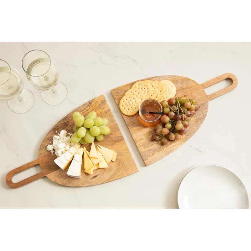 Kate and Laurel Staven 2 Piece Wood Serving Board Set