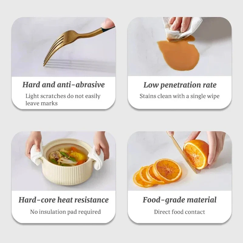 1.8 M Modern Luxurious Italian Rectangular Sintered Stone Dining Table With Acrylic Stand - 1.8M