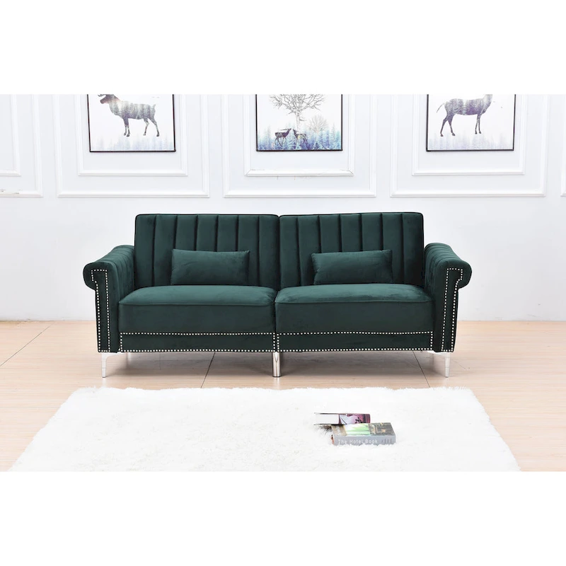 Legend Furniture Covertible Velvet Sofa Bed Sleeper