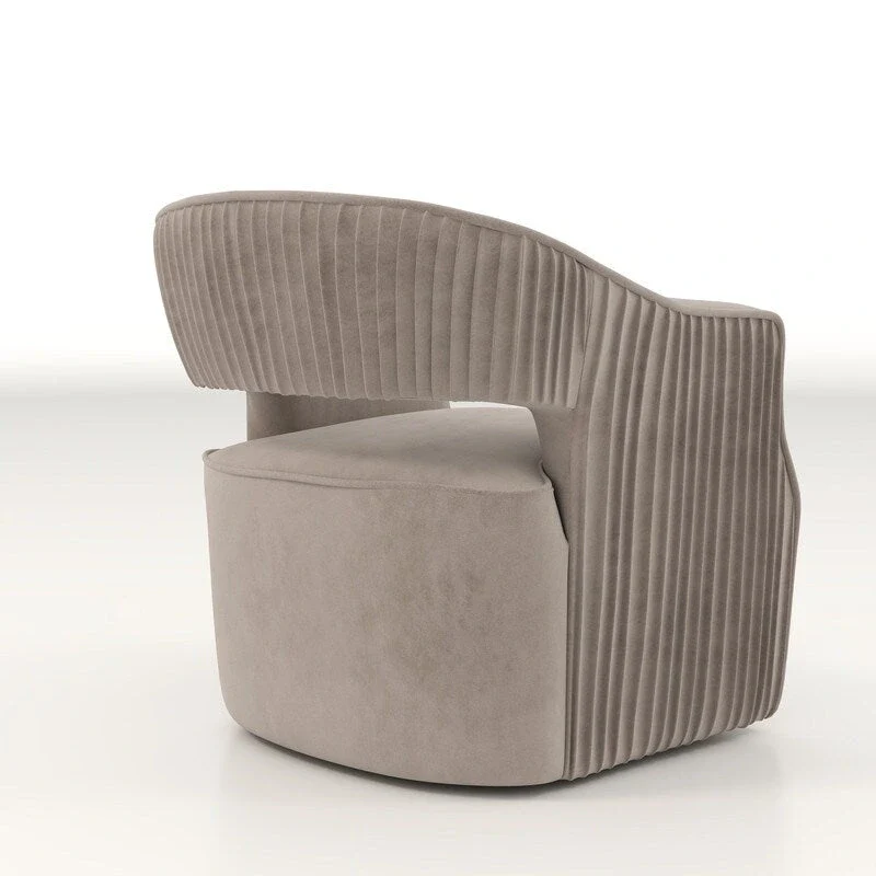 SEYNAR Modern Glam Velvet 360 Degree Swivel Open-Back Accent Armchair