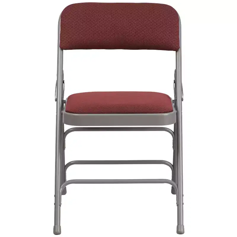 Emma and Oliver 4 Pack Curved Triple Braced & Double Hinged Fabric Upholstered Metal Folding Chair