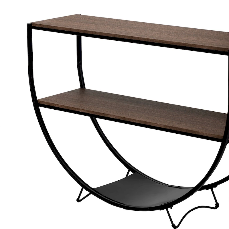 Merax Rustic Industrial Design Demilune Shape Console Table