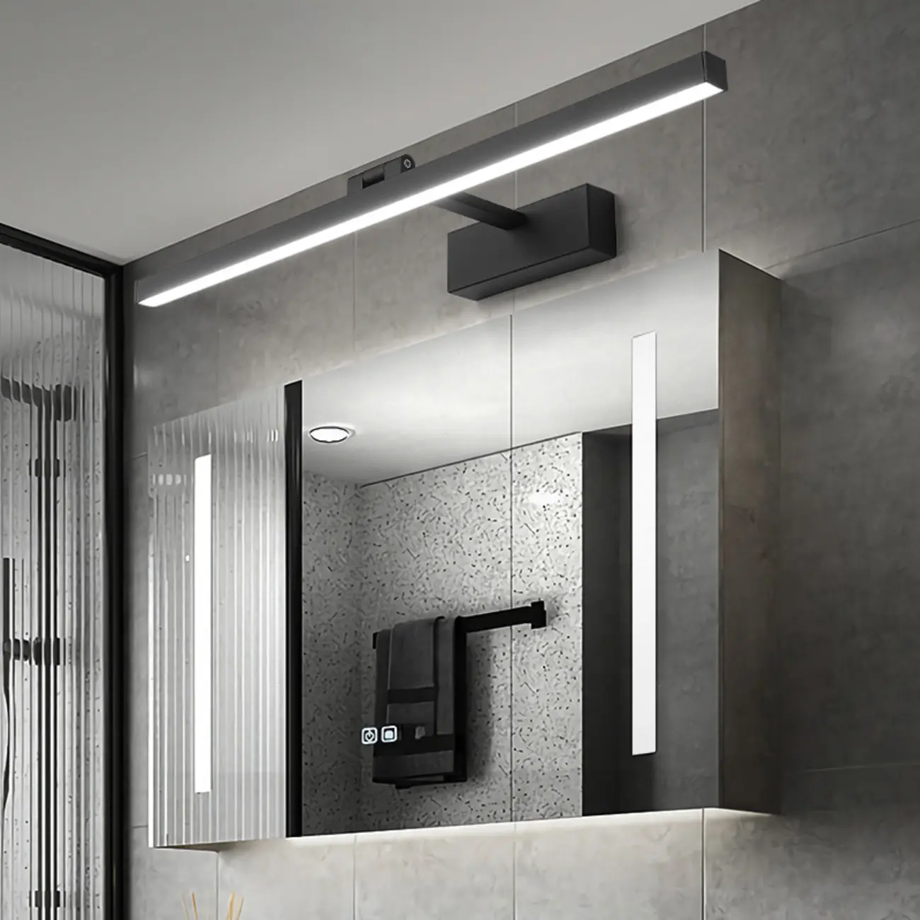 Stylish Black Linear LED Bathroom Vanity Light