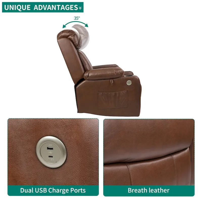 Moasis PU Massage Reclining Chair