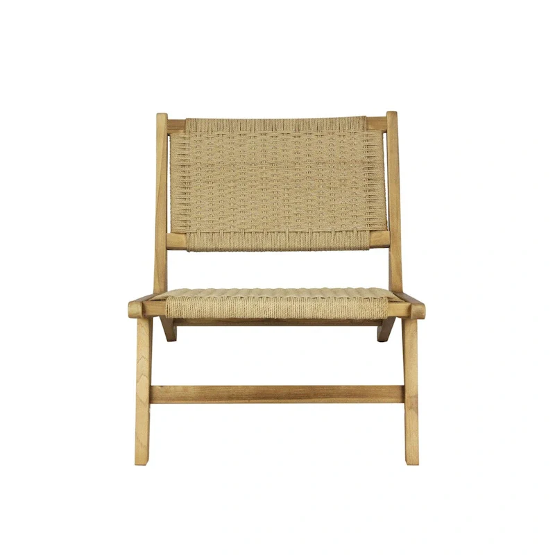 Hartley Mid-Century Modern Woven Seagrass Wood Armless Lounge Chair, Natural by JONATHAN Y