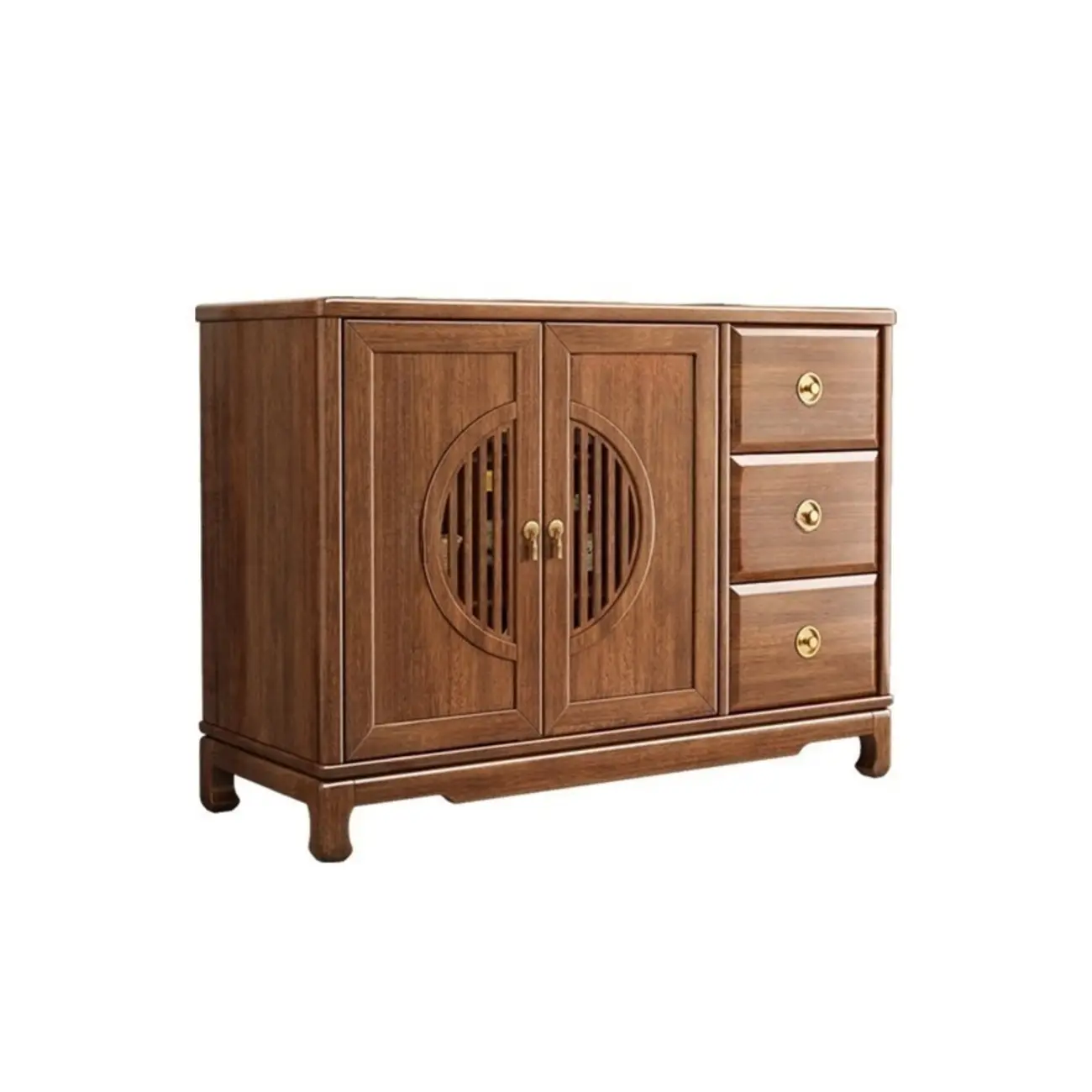 Traditional Wooden Sideboard with Cabinet & Drawer in Walnut