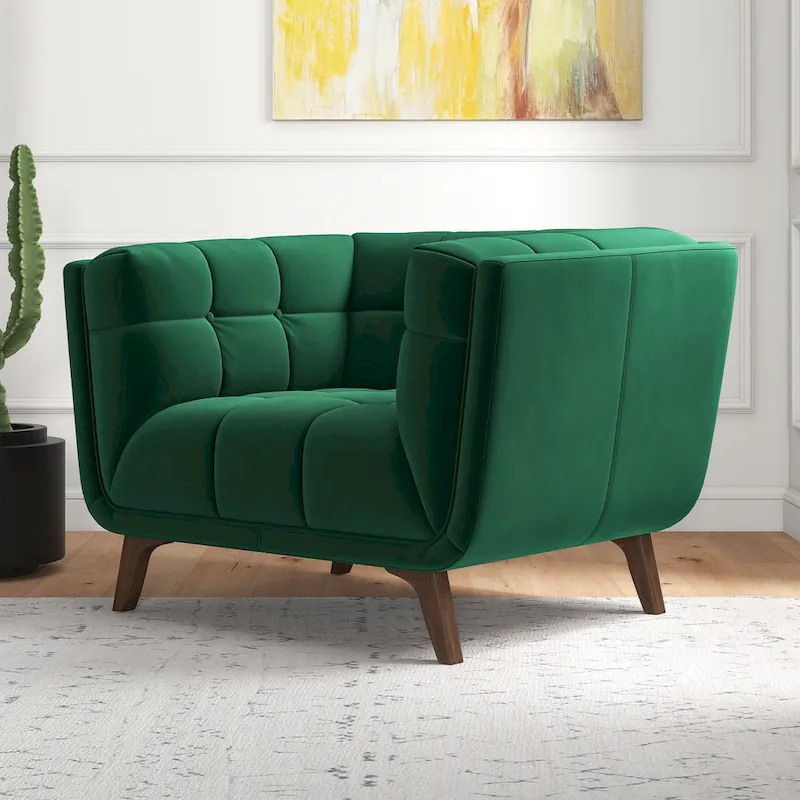 Kameron Mid Century Modern Luxury Tufted Accent Armchair