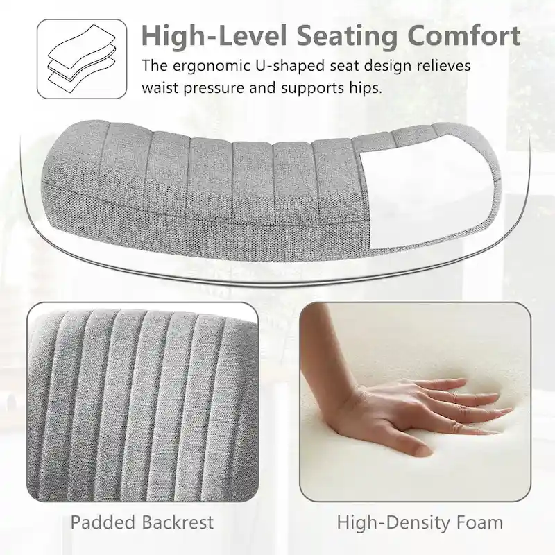 Criss Cross Legged Office, Wide Comfty Desk, Wheels Armless Computer Task, Swivel Vanity Home Chair, Height Adjustable