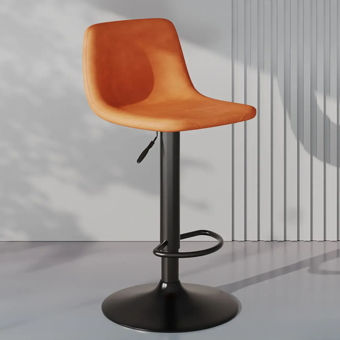 Modern Leather Swivel Bar Stool Adjustable Height