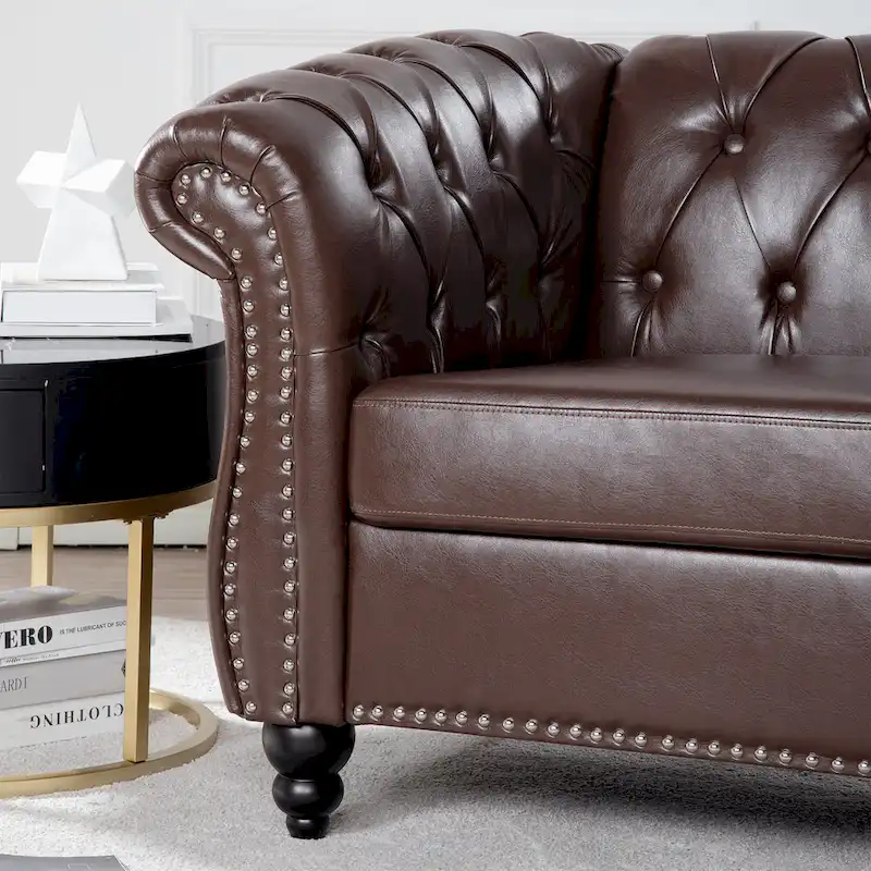 Christopher Knight Home- Winston PU Leather Chesterfield Club Chair