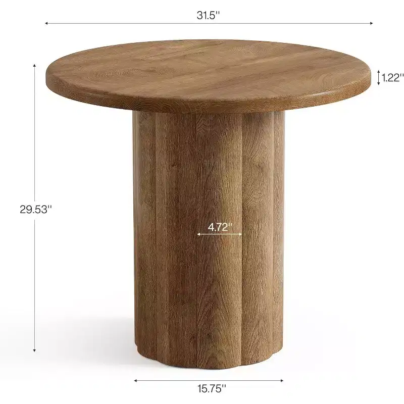 Brown Round Dining Table for 2-4 People
