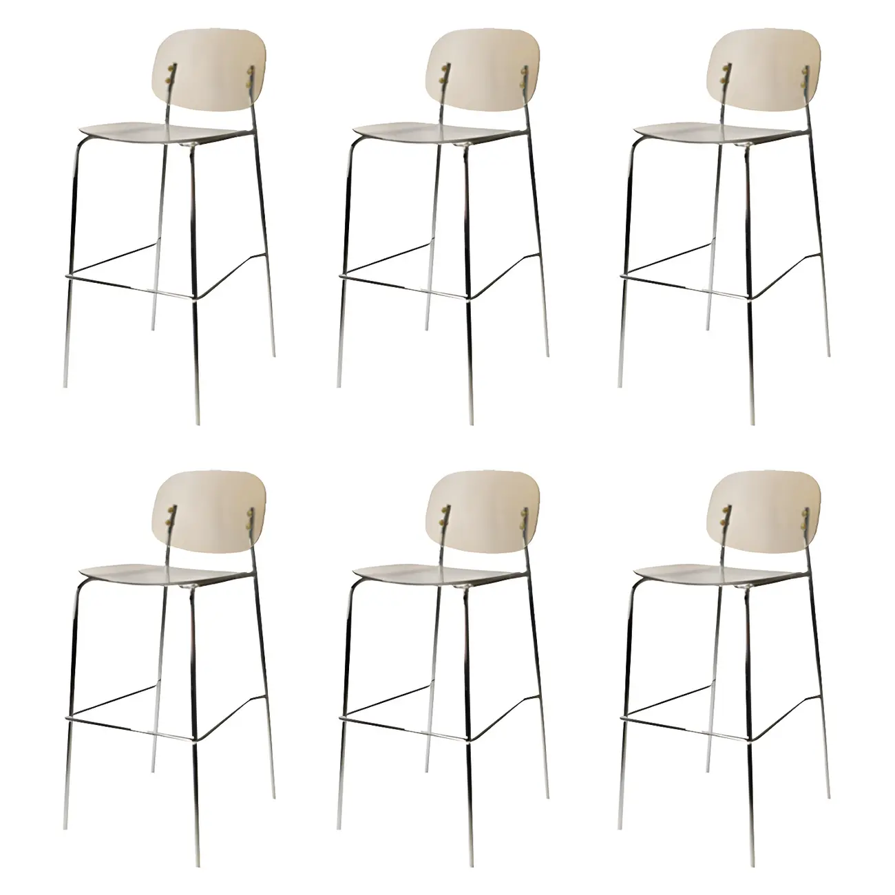 Scandinavian Square Seat Counter Height Acrylic Bar Stools
