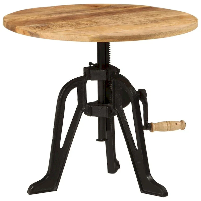 vidaXL Side Table Round Coffee End Table Sofa Table Solid Wood and Cast Iron