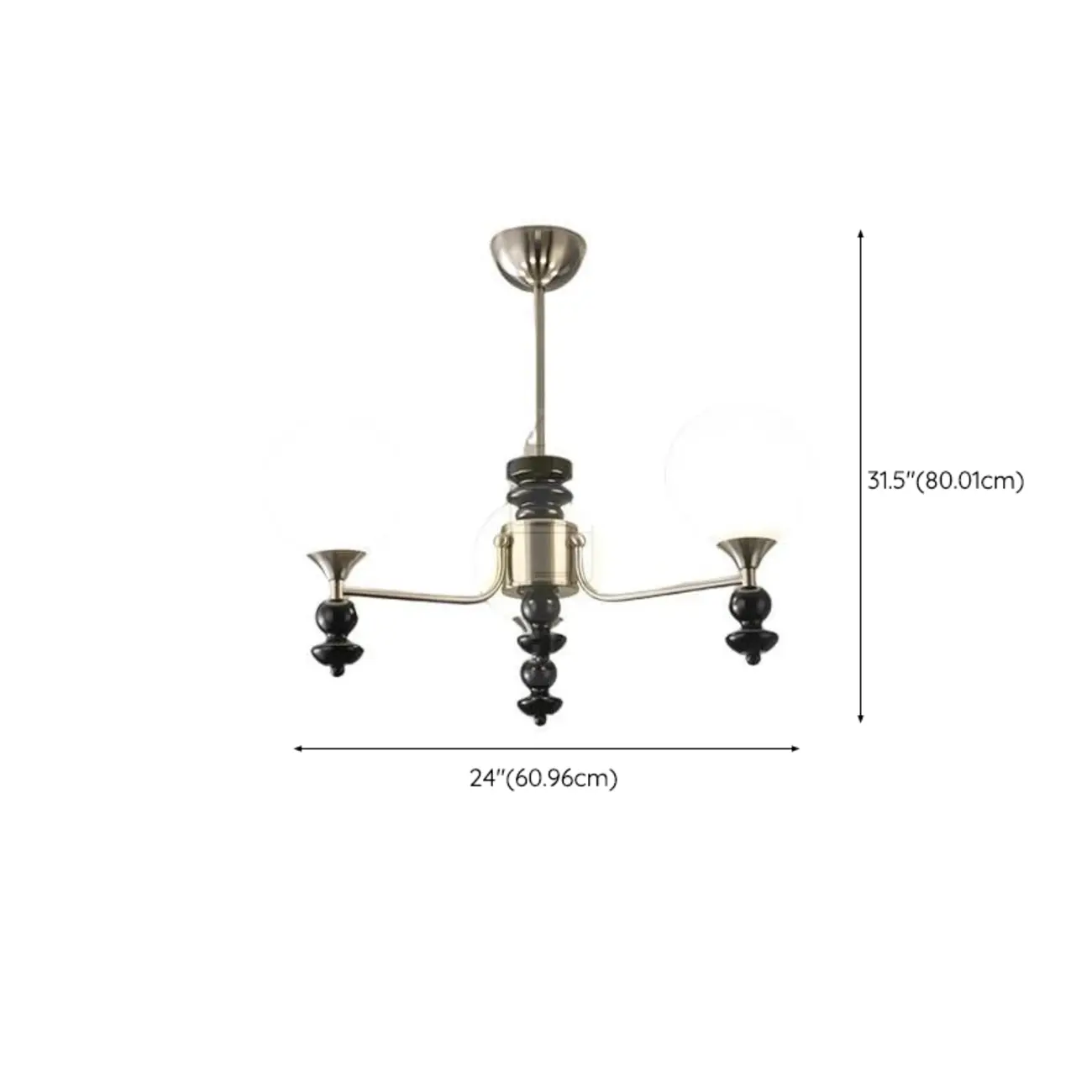 Modern Stylish Black Nickel Glass Globe Chandelier