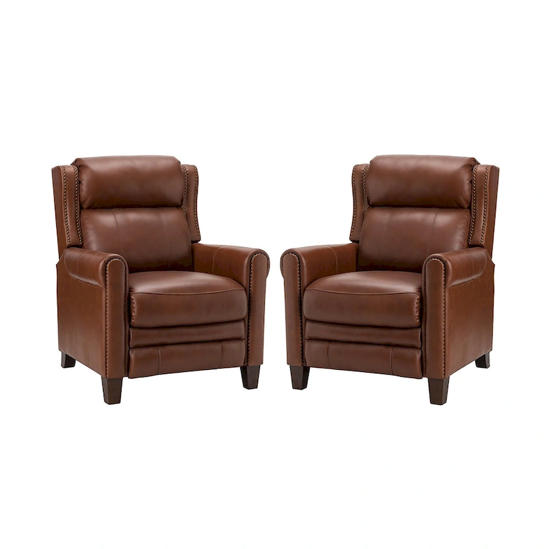 Felisa 32.48  Wide Genuine Leather Manual Recline Set of 2