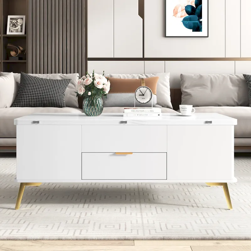 Lift Top Coffee Table Multi Functional Table with Drawers