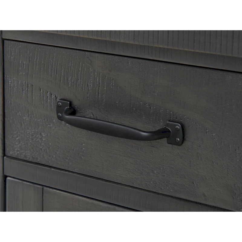 Rustic Solid Wood Chairside End Table with Hidden Charging Station