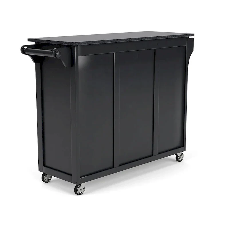 Homestyles Black Wood Kitchen Cart - 48 x 18 x 36