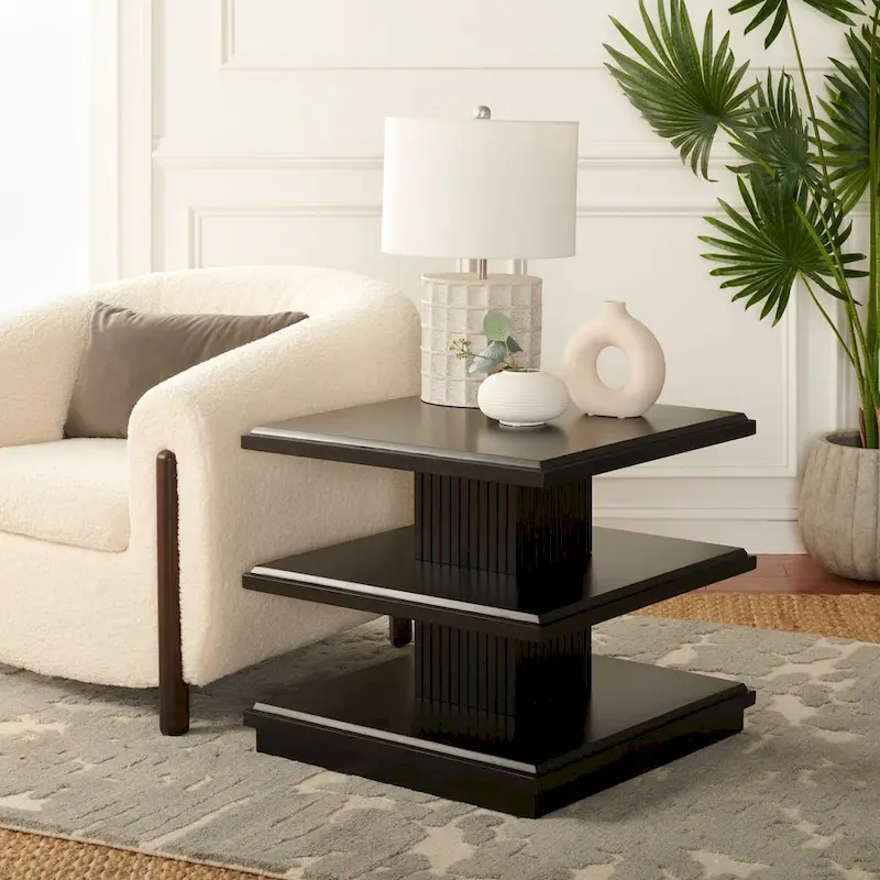 SAFAVIEH Ava 2-Shelf Accent Table - 24  L x 24  D x 21  H - 24Wx24Dx21H