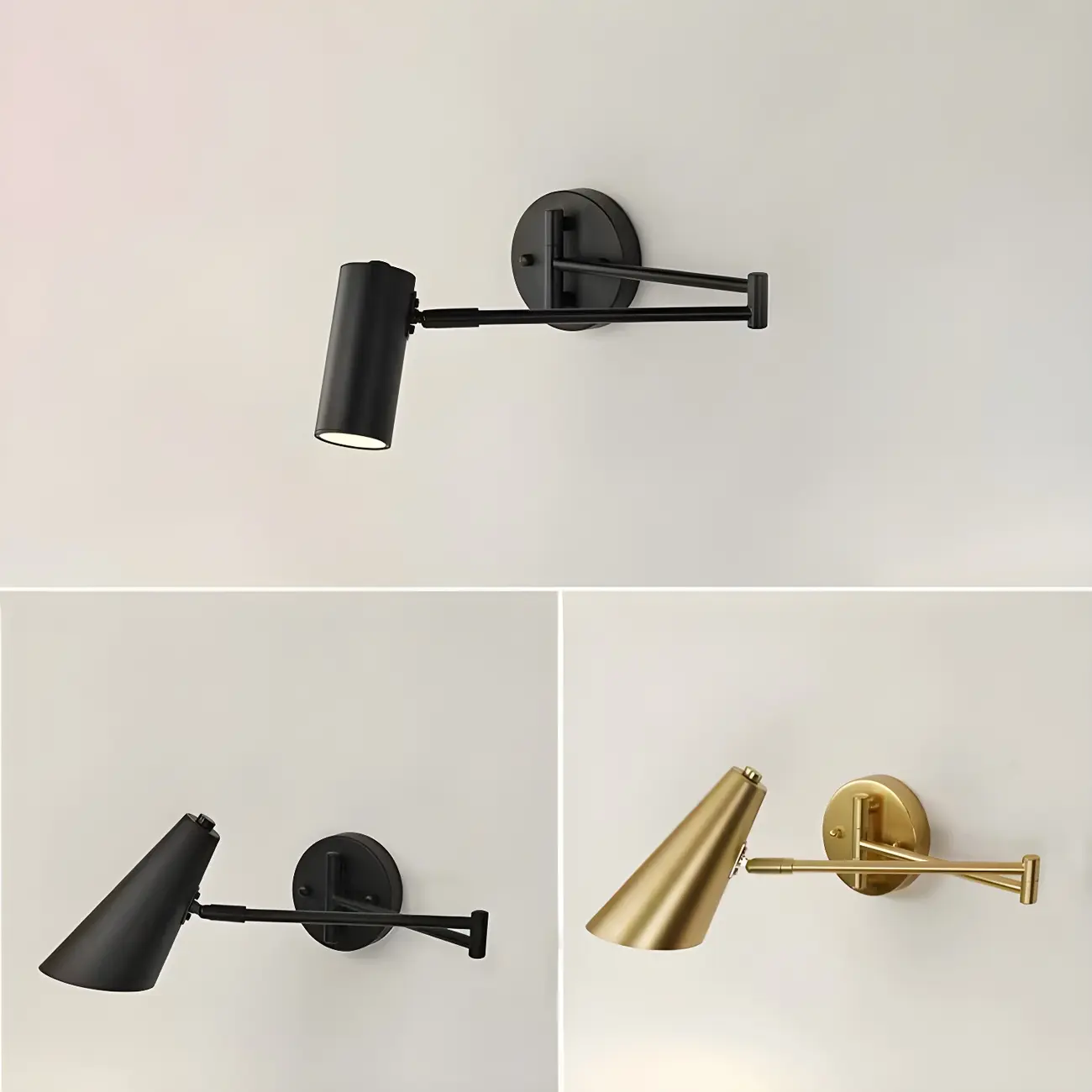 Modern Gold Simple Swing Arm Wall Light