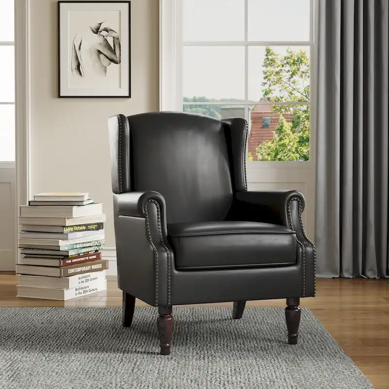 Upholstered Accent Chair Nailhead Trim Arm Chair