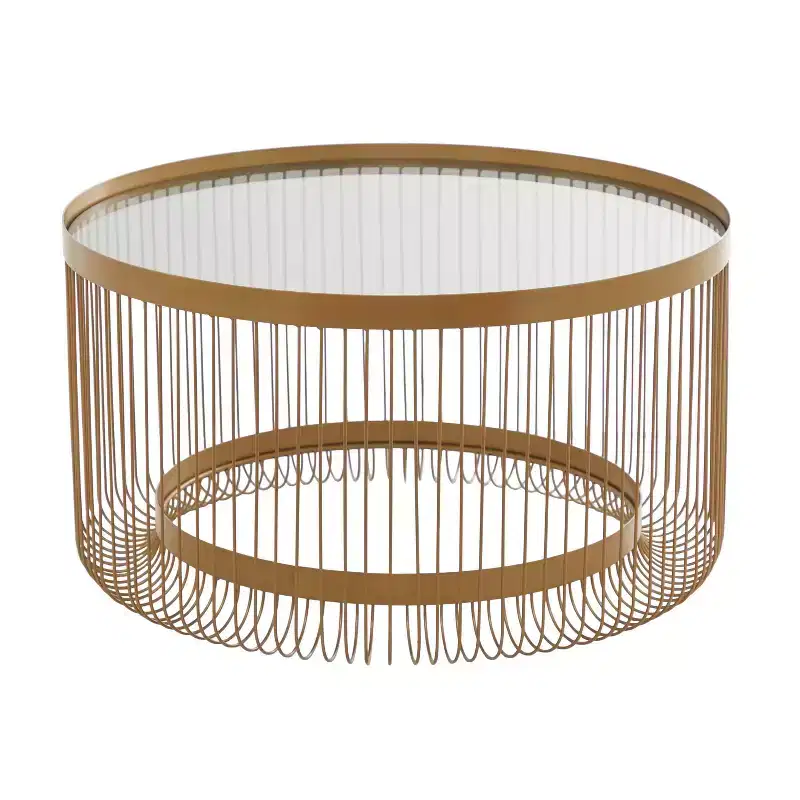Contemporary Metal Mirrored Coffee Table Gold - Olivia & May