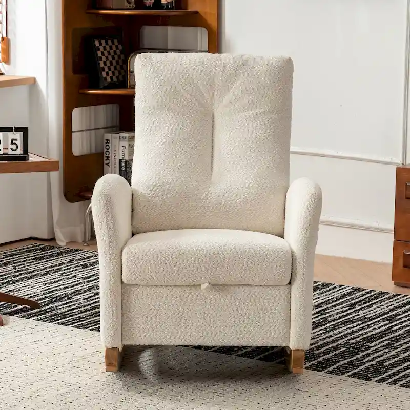 Accent Rocking Chair with Footrest High Back