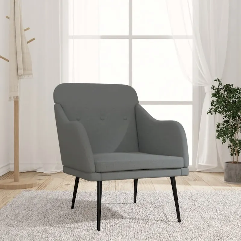 vidaXL Armchair Dark Gray 24.8x29.9x31.5 Fabric - 24.8 x 29.9 x 31.5