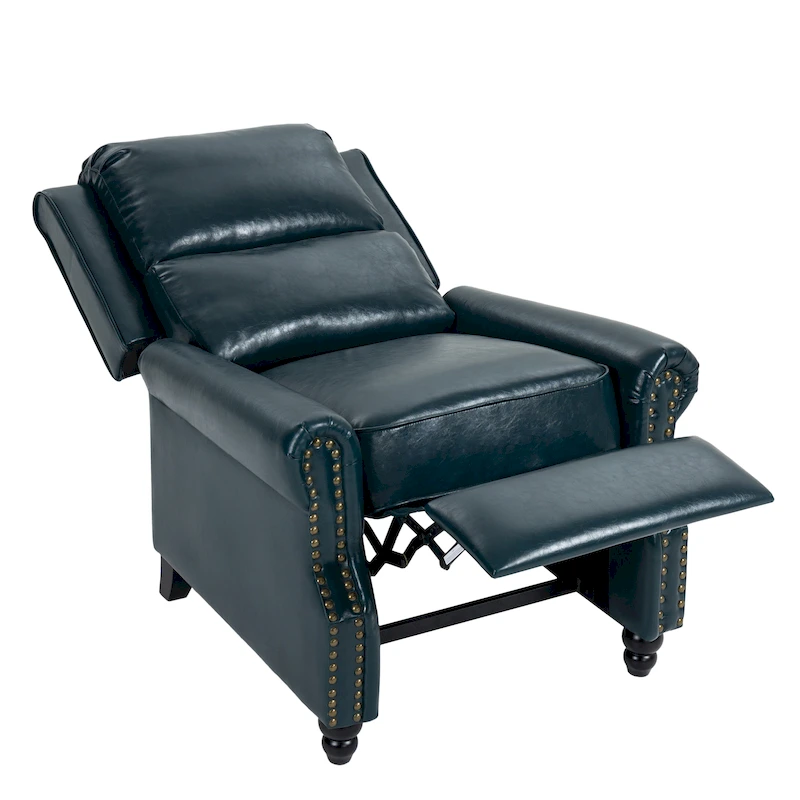 Manual Glider Pushback Recliner Chairs with Nailhead Trim