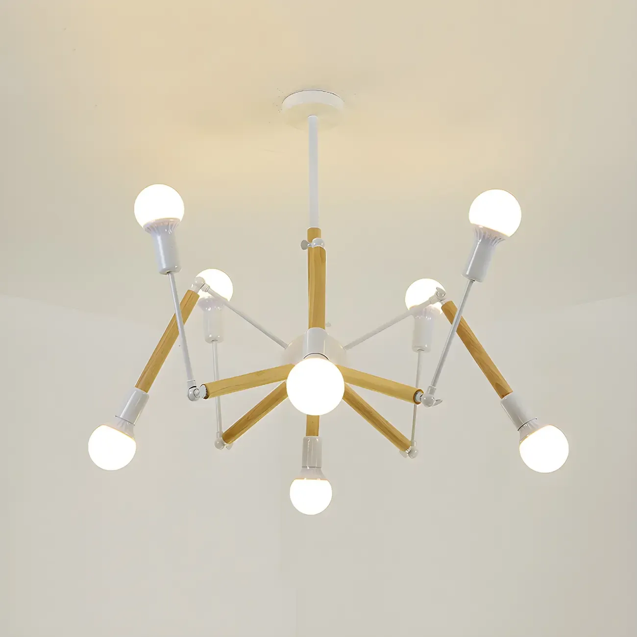 Modern Multi-Light Metal Adjustable Downrod Sputnik Chandelier