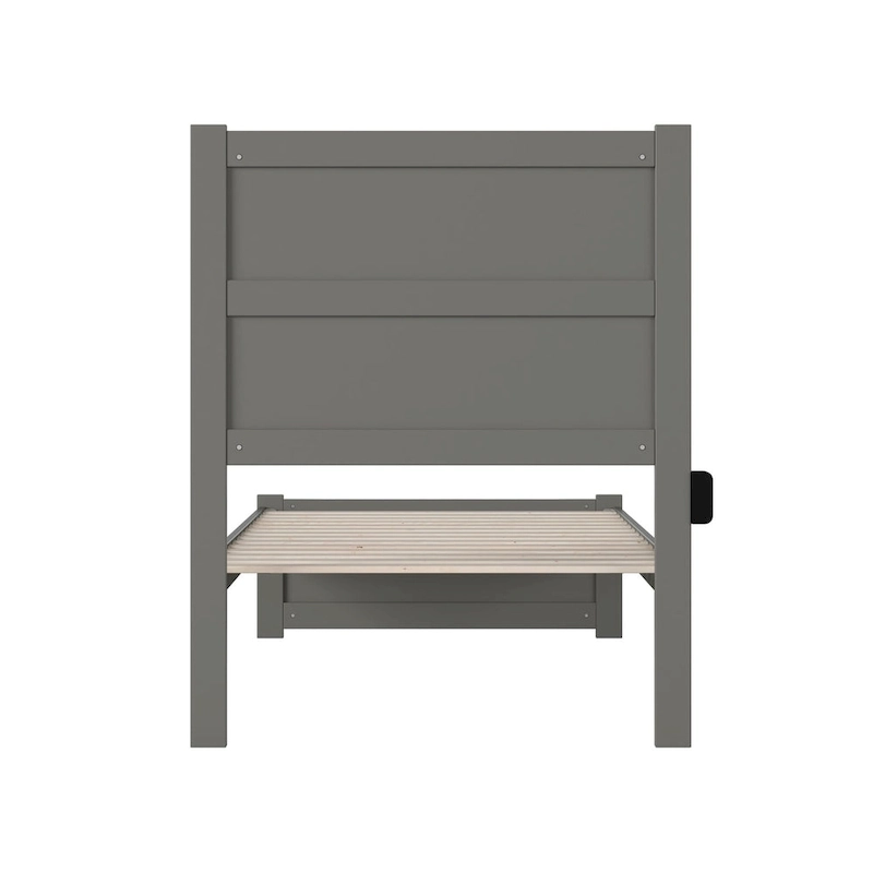 NoHo Twin Extra Long Bed with Footboard in Grey