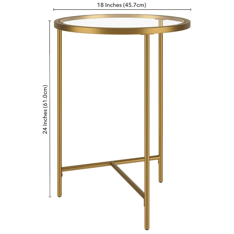 Berenson 18 Wide Round Side Table with Glass Top