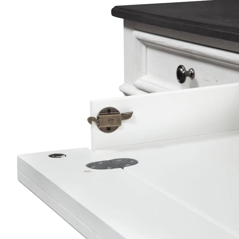 Wirebrushed White Charcoal Desk