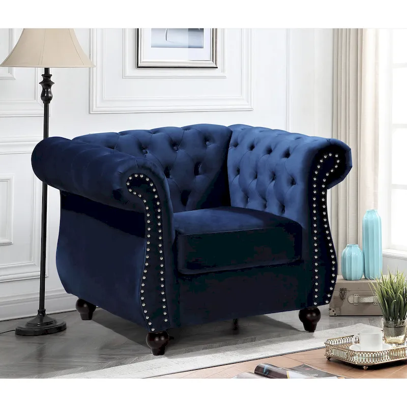 Kemos Classy Velvet Chesterfield Armchair