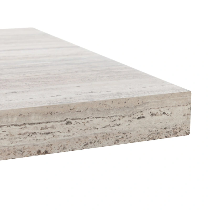 Ollie 82 Travertine Laminate Dining Table in Brown by Kosas Home