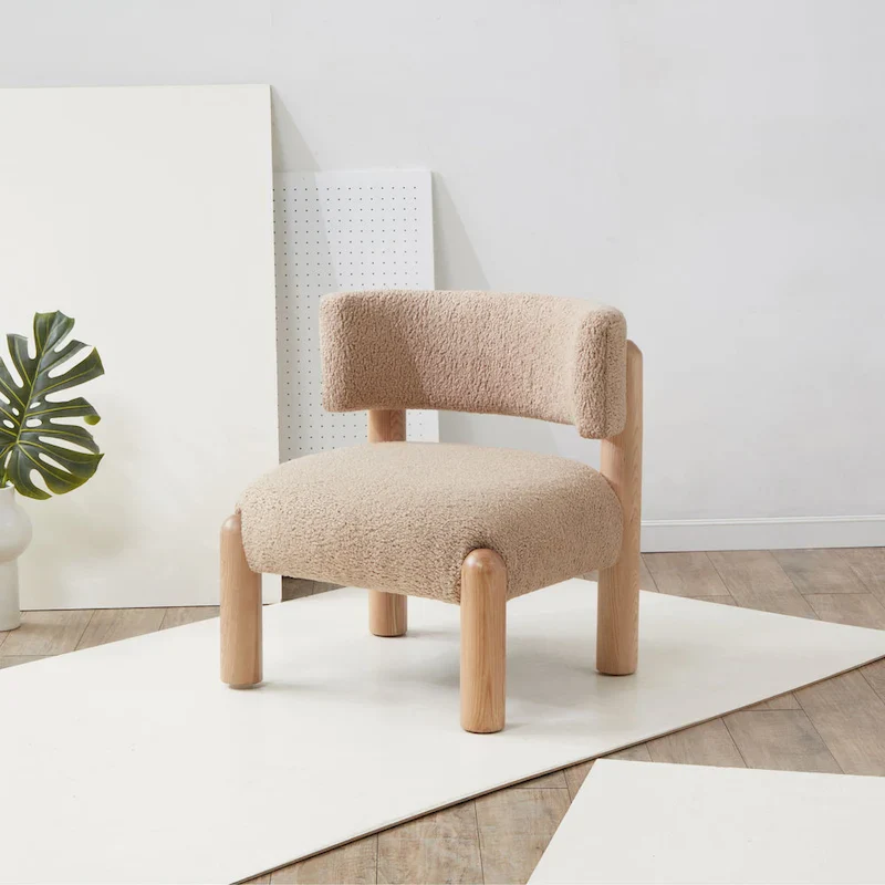 Faux Shearling Accent Chair - 26 In. W x 26 In. D x 28 In. H