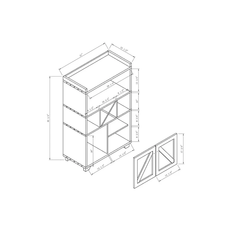 Furniture of America Keya Farmhouse 6-shelf Wine Cabinet Buffet