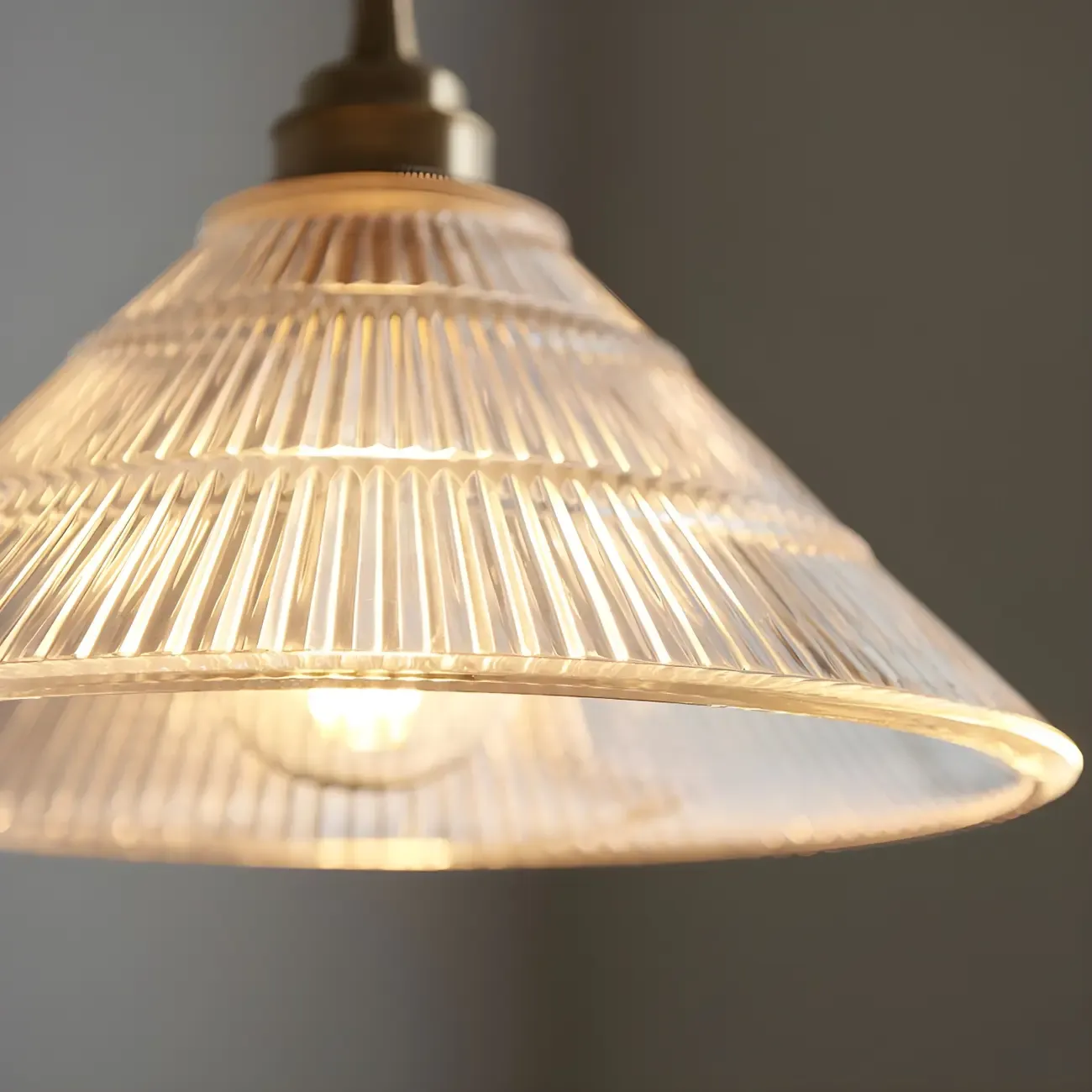 Industrial Clear Glass Cone Pendant Light Fixture