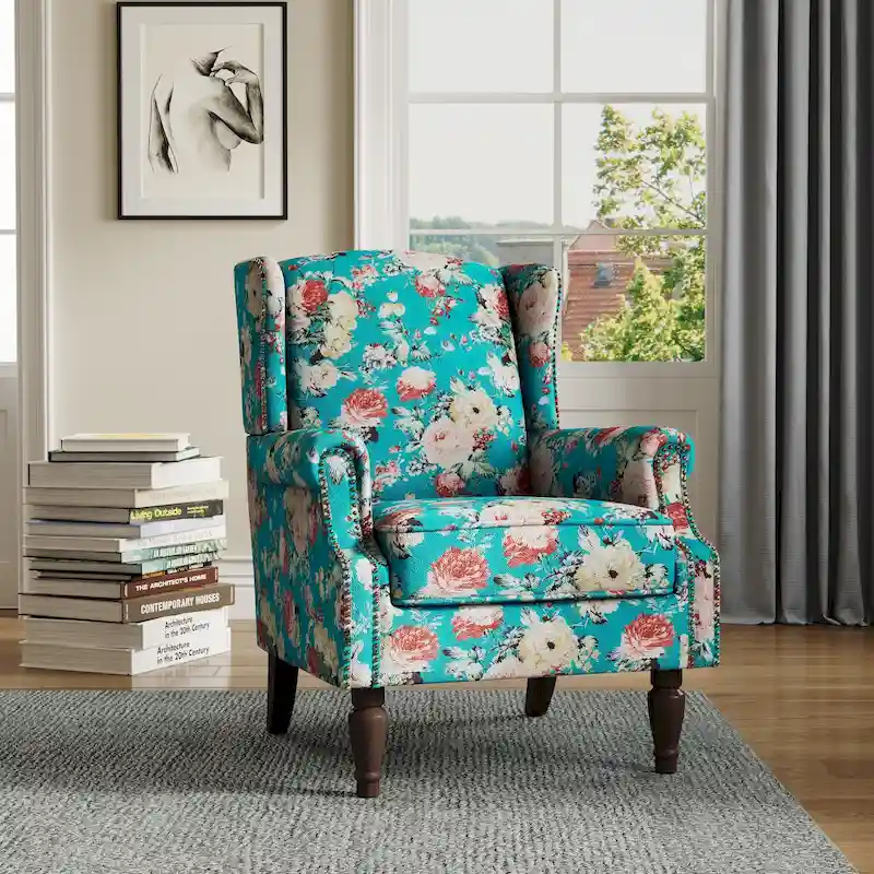Upholstered Accent Chair Nailhead Trim Arm Chair
