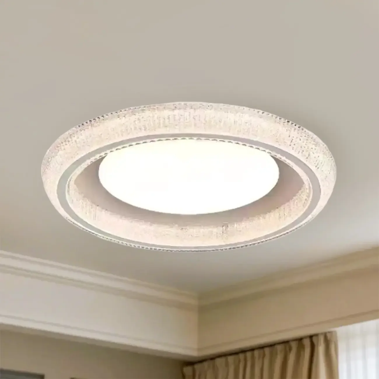 Modern Dimmable Crystal Flush Ceiling Light for Bedroom