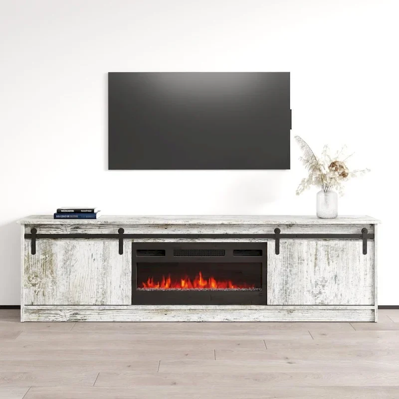TV Stand with Electric Fireplace - Fits up to 85