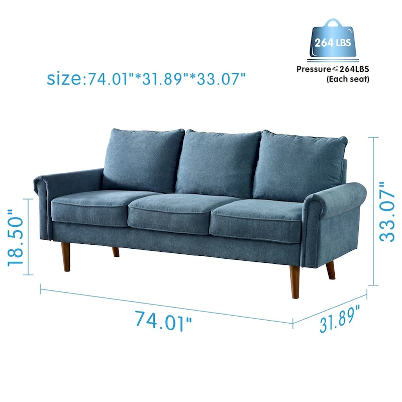 OVIOS Upholstered Mid-century Sofa