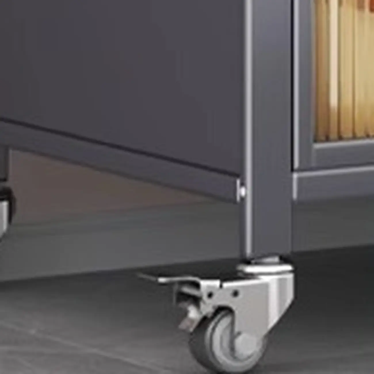 Modern Metal Adjustable Shelving Narrow Sideboard